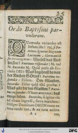Ordo Baptismi parvulorum.