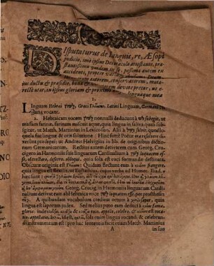 Diss. philol. de linguis