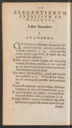 Elegantiarum Puerilium Ex Cicerone. Liber Secundus.