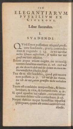 Elegantiarum Puerilium Ex Cicerone. Liber Secundus.
