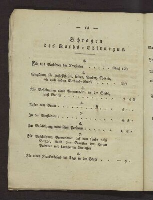 Schragen des Raths-Chirurgus