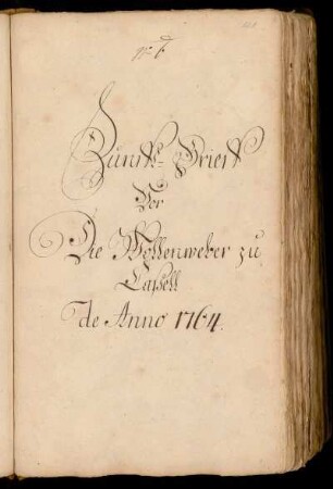 No. 6 Wollenweber zu Caßell de Anno 1764.