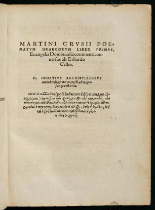 15, Martini Crusii Peomatum Graecorum Liber Primus, ...