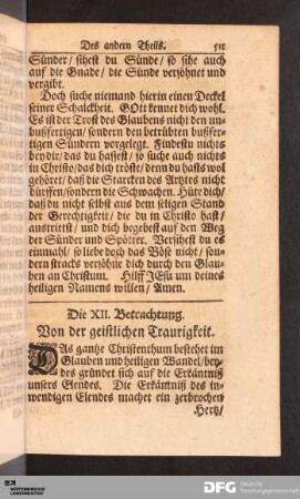 Die XII. Betrachtung.