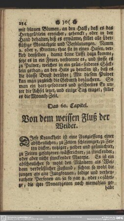 Das 60. Capitel. Von dem weissen Fluß der Weiber