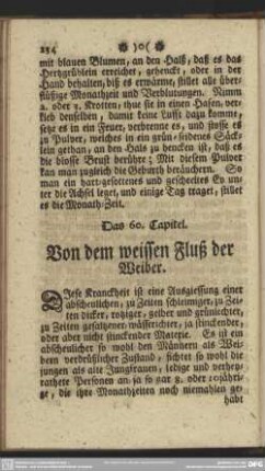 Das 60. Capitel. Von dem weissen Fluß der Weiber