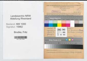 Entnazifizierung Fritz Brodka, geb. 07.07.1903 ()