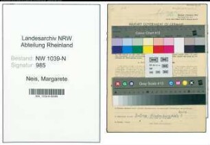 Entnazifizierung Margarete Neis , geb. 25.12.1910 (Lehrerin)