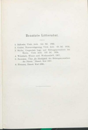 Benutzte Litteratur.