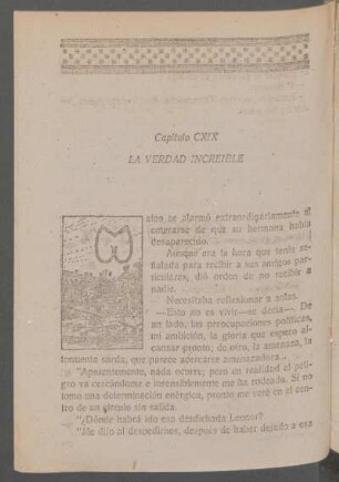 Capítulo CXIX - La verdad increíble