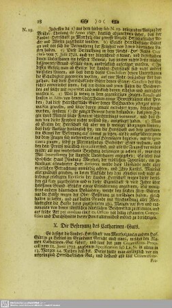 X. Die Befreyung des Catharinen-Guts