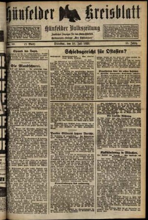 Erste Ausgabe vom Dienstag, den 23. Juli 1929.