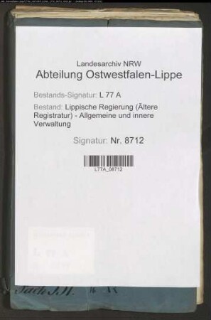 Straßenzug VI.- Distrikt a Bösingfeld bis zur neuen Landstraße (Chaussee)