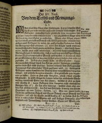 Der XV. Titul. Von dem Erfüll- und Reinigungs-Eyde.