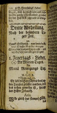 1. Feyertags-Lieder.