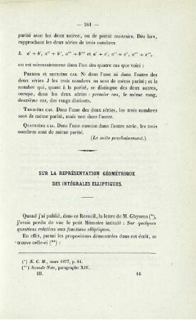 Sur la représentation géométrique des intégrales elliptiques.