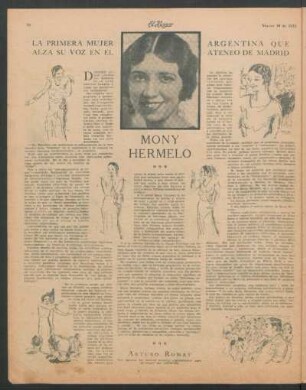 Mony Hermelo : La primer mujer argentina que alza su voz en el ateneo de Madrid