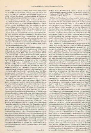 384-385 [Rezension] Wolbert, Werner, Der Mensch als Mittel und Zweck
