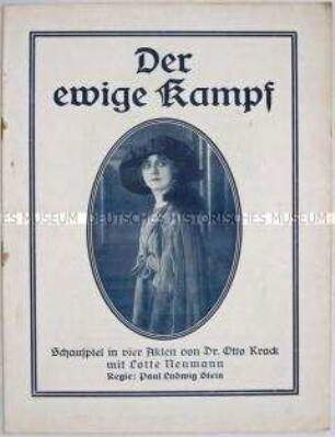 Programmheft zu dem deutschen Spielfilm "Der ewige Kampf"