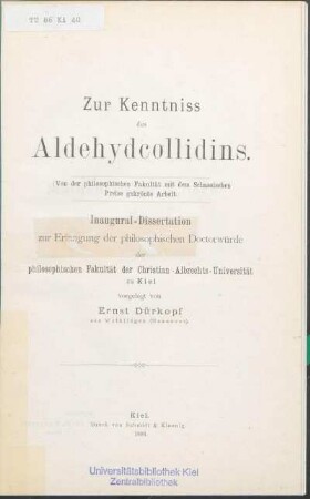 Zur Kenntniss des Aldehydcollidins
