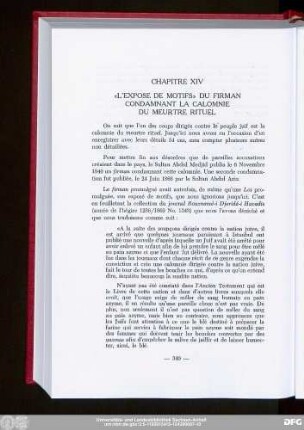 Chapitre XIV «L'Expose De Motifs» Du Firman Condamnant La Calomnie Du Meurtre Rituel
