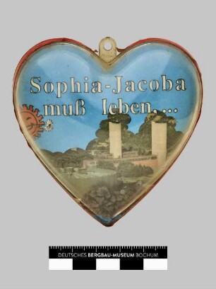 Plastikherz "Sophia-Jacoba muss leben, ..."