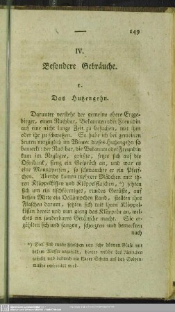 IV. Besondere Gebräuche