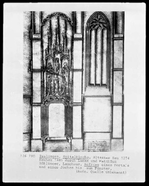Aufriß eines Portals der Spitalkirche in Eßlingen am Neckar