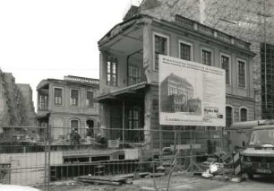 Dresden-Altstadt. Baustelle Coselpalais. Geöffnete Flügelbauten von Nordosten