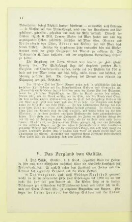 V. Das Bergland von Galiläa