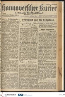 Hannoverscher Kurier : Hannoversches Tageblatt ; Morgenzeitung für Niedersachsen