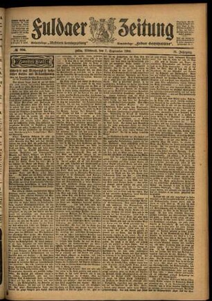 Zweite Ausgabe vom Mittwoch, den 07. September 1904.