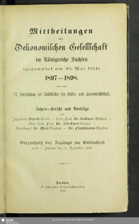 24.1897/98(1898): Mitteilungen der Ökonomischen Gesellschaft im Königreiche Sachsen