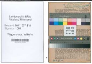 Entnazifizierung Wilhelm Wiggershaus , geb. 07.09.1898 (Lehrer)