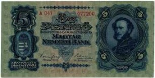 Geldschein, 5 Pengö, 1.8.1928
