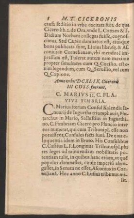Anno urbis DCXLIX ... C. Marius II, C. Flavius Fimbria.