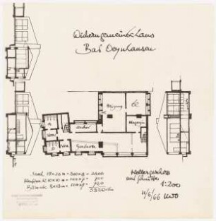 Heilig-Geist-Kirche, Bad Oeynhausen Gemeindehaus: Kellergeschoss und Schnitte 1:200