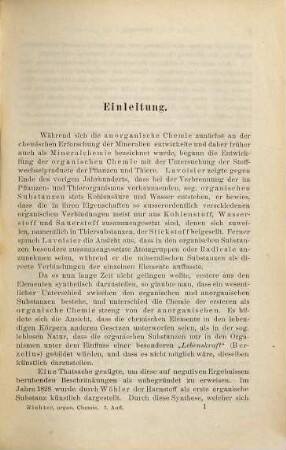 Chemie der Kohlenstoffverbindungen oder organische Chemie, 1. Die Chemie der Fettkörper
