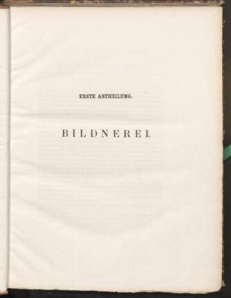 Erste Abtheilung. Bildnerei.
