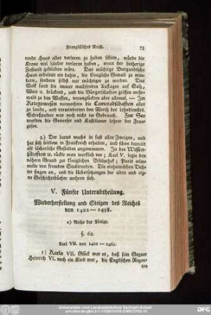V. Fünfte Unterabtheilung. Wiederherstellung und Steigen des Reiches von 1422-1498.