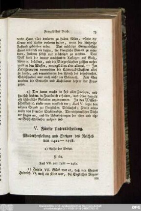 V. Fünfte Unterabtheilung. Wiederherstellung und Steigen des Reiches von 1422-1498.