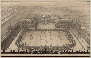 Ringrennen beim Karussell der Vier Elemente 1719 im Dresdener Zwinger