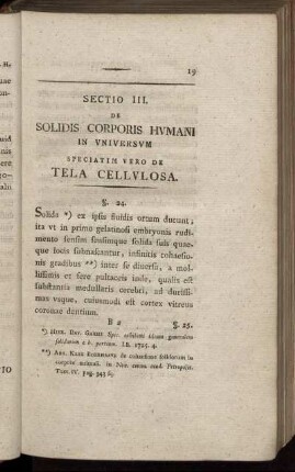 Sectio III. De Solidis Corporis Humani in universum, speciatim vero de Tela Cellulosa