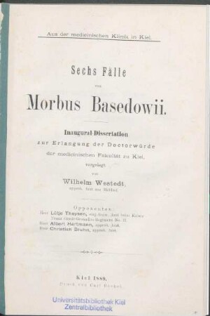 Sechs Fälle von Morbus Basedowii