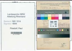 Entnazifizierung Paul Flosdorf , geb. 10.02.1904 (Justizbeamter)