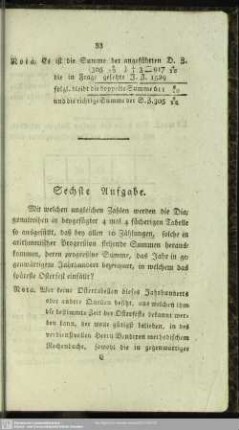 Sechste Aufgabe
