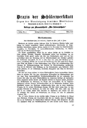 Praxis der Schülerwerkstatt