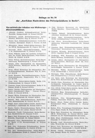 Beilage zu den Amtlichen Nachrichten