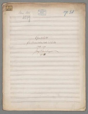 Quartett für Klavier, Violine, Viola und Violoncello în Es-dur op. 38 - BSB Mus.ms. 4519