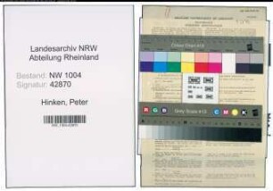 Entnazifizierung Peter Hinken , geb. 12.09.1900 (Schiffer)